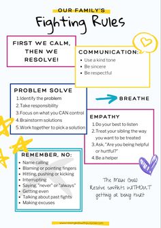 Teaching Self Regulation To Preschoolers, Sibling Conflict Resolution, Sibling Conflict Therapy Activities, Parenting Group Activities, Parenting Skills Therapy, Skills To Teach Your Kids, Ways To Connect With Your Kids, Sibling Conflict Resolution Activities, Parenting Skills Worksheets