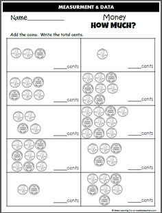 money worksheet for kids to help students learn how to make money and counting coins