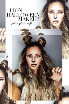 Diy Lion Makeup Women, Lion King Costume Woman, Womens Lion Makeup, Lion Custome Women Diy, Cute Lion Costume For Women, Halloween Lion Makeup, Lion Make Up Women, Lion Costume Makeup, Lion Fancy Dress Women