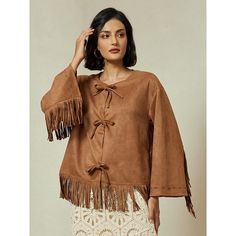 Season:Fall  Winter; Fabric:100%Polyester Faux Suede; Sleeve Length:Long Sleeve; Look After Me:Machine wash; Gender:Women's; Style:Elegant,Warm; Occasion:School,Formal,Casual Daily,Work; Outerwear Length:Regular; Fit Type:Standard Fit; Pattern:Solid Color; Design:Fringe Hem; Neckline:Crew Neck; Sleeve Type:Flare Cuff Sleeve; Brand:Ador; Outerwear Type:Winter Coat; Listing Date:09/11/2024; Production mode:External produce; Print Type:non-printing; Looseness:Loose Fit School Formal, Designer Jackets, Winter Fabric, Formal Casual, Suede Fringe, Womens Black Dress, Sleeve Jacket, Jacket Design, Women Trends