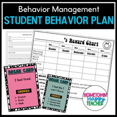 Student Behavior Plan Bundle: Self-Regulation Cards, Data Tracking Data Tracking Sheets, Behavior Goals, Behavior Plan, Behavior Plans, Behavior Interventions, Student Plan, Data Tracking, Sensory Tools, Student Behavior