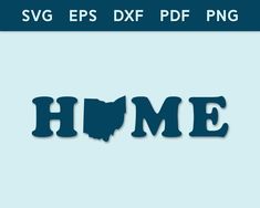 the word home is made out of blue paper and has an outline of indiana on it