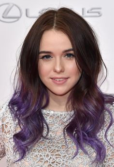 Dyed Waves, Boliage Hair, Celebrity Long Hair, Purple Hair Color Ombre, Vanessa Marano, Acacia Brinley, Purple Ombre Hair, Natasha Lyonne, Purple Highlights