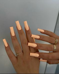 Summer nail inspo orange #summer #nails #nailart #nailsofinstagram #naildesign #inspiration #inspo #vacation #orange Nail Inspo Orange, Nails Shorts, Nails Tiktok, Hot Nail Designs, Press On Nails Long, Hard Nails, Nails Easy, Simple Gel Nails, Nails Diy