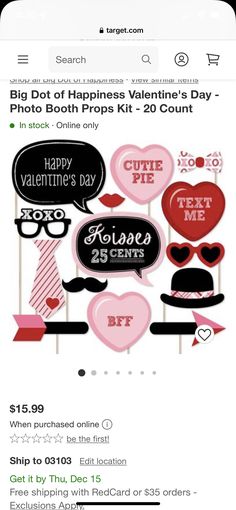 valentine's day photo booth props