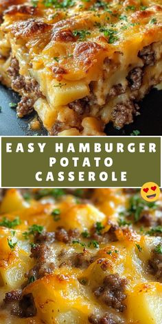 easy hamburger potato casserole with cheese and meat