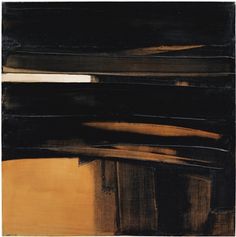 an abstract painting with brown and black colors