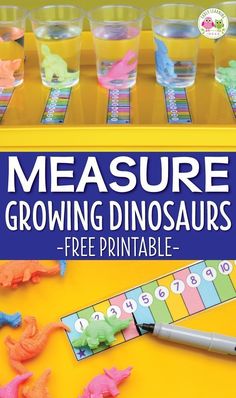 the book is filled with dinosaurs and measuring cups