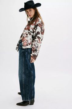 We The Free Good Luck Mid-Rise Barrel Jeans | Free People Fall Cropped Jeans With Frayed Hem And Relaxed Fit, Distressed Cropped Jeans For Fall, Trendy Baggy Cropped Jeans For Fall, Chic Fall Cropped Jeans With Relaxed Fit, Fall Chic Cropped Jeans With Relaxed Fit, Fall Chic Relaxed Fit Cropped Jeans, Oversized Spring Jeans With Frayed Hem, Oversized Jeans With Frayed Hem For Spring, Baggy Wide-leg Cropped Jeans For Fall