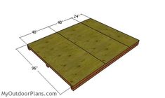 an image of a wooden floor plan with measurements for the top and bottom boards on it