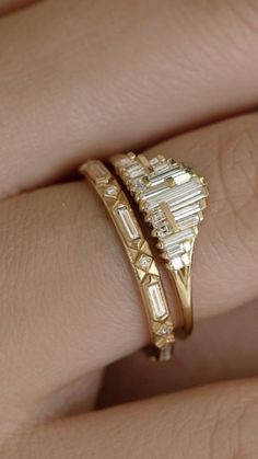 Fancy Wedding Bands For Women, Stacked Vintage Rings, Art Deco Diamond Band, Art Deco Band Ring, Gold Service Jewelry, Art Deco Gemstone Ring, Art Deco Wedding Bands, Art Deco Baguette Ring, Wedding Dress Art Deco