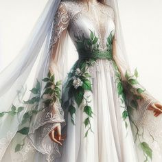 ai, digital art, image, character, illustration, cartoon, fantasy, design, animation, icons, 3D, comic, painting, manhwa, pfp, pp, cover Elf Wedding Dress, Elf Wedding, Wedding Dress Art, Gown Illustration, Illustration Theme, Fantasy Wedding Dress, Weird Ideas, Manhwa Pfp