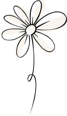 Daisy. Simple... Zentangle Flowers, Daisy Tattoo, Flower Doodles, Line Art Drawings, Doodle Drawings, 그림 그리기