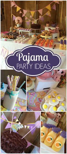 the pajama party ideas are great for any child's birthday or baby shower