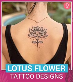 lotus flower tattoo designs on the back of a woman's upper arm and shoulder