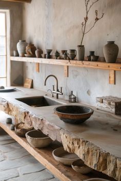 18 Wabi-Sabi Kitchen Interior Ideas You Will Love! (Concept Designs) - My Decor Inspo Kitchen Inspirations Rustic, Terracotta Kitchen Walls, Terracotta Kitchen Tiles, Terracotta Kitchen Floor, Kitchen Terracotta, Wabi Sabi Kitchen, Kitchen Interior Ideas, Terracotta Kitchen, Tiles Terracotta