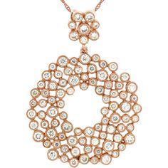 Royal 14K Rose Gold Diamond Pendant - 1.60 Carat Total Diamond Weight Dazzling Rose Gold Diamond Accents Necklace, Dazzling Rose Gold Diamond Necklace With Accents, Dazzling Rose Gold Diamond Necklace, Rose Gold Diamond Necklace With Rose Cut Diamonds, Rose Gold Diamond Necklace With Rose Cut, Round Rose Gold Necklace With Rose Cut Diamonds, Everyday Elegance, Royal Jewelry, Fine Jewelry Collection