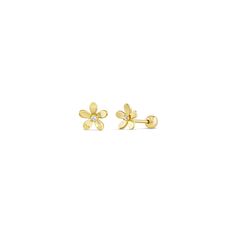 Our new gorgeous, timeless 14k gold earrings features a petite dainty CZ crystal flower. Sold individually or in a pair, it is your choice. ✦ DETAILS ✦ ✧ Handcrafted ✧ 5.5 mm ✧ 14K Solid Gold ✧ The ball screw back shown in the first photo is the screw back option. If you choose butterfly backs, you will not get the ball backing. In order to get the ball backing you need to choose the screw back option. ✧ These earrings will arrive ready to gift in a Kherish Jewelry Pouch. ✧ PRE-ORDER: Items that Cheap Gold Earrings With Birth Flower Detail, Flower Pedals, Gold Flower Earrings, Crystal Flowers, Flowers Earrings, Flower Stud Earrings, Flower Stud, Star Jewelry, Gold Piece