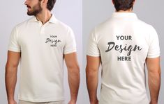 White Polo Collar T-shirt With Sublimation Print, White Cotton Polo Shirt With Branding, White Custom Print Crew Neck Polo Shirt, White Crew Neck Polo Shirt With Custom Print, Polo Shirt Mockup, Shirt Mockup, Be Free, Your Beautiful, Digital Products