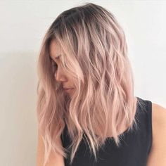 TRY SUBTLE PINK HINTS Pastel Pink Hair Ombre, Blond Rose, Pink Ombre Hair, Gold Hair Colors, Hair Color Rose Gold