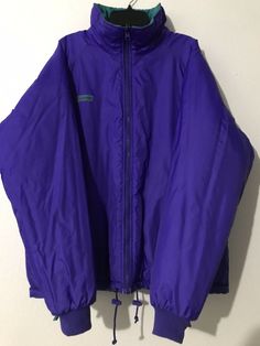 Columbia Vintage Radial Sleeve Jacket Double Sided FullZip 90's Pre-owned!!! But In Great Condition!!!  9.5/10 Condition!!!  Width 25" Length 28" Sleeve 24" Fast And Free Shipping!!!  Returns: Are accepted within 15 Days of receiving date!!!  Buyer or E-bay pay for return shipping label!!! 20% Restocking Fee includes price of shipping label for shipping the item!!!  Any Questions Please send us a message!! Thank you.. 90s Purple Windbreaker For Fall, 90s Green Sports Windbreaker, Vintage Columbia Jacket, Vintage Purple Windbreaker For Streetwear, 90s Purple Hooded Windbreaker, Double Sided, Nike Jacket, Columbia, Rain Jacket