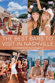 nashville bachelor party complete guide with photos and text that reads nashville bachelor party complete guide the best things to do and a full