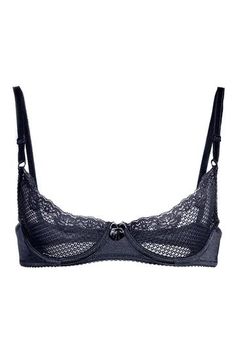 Our iconic Alice demi bra gives a subtle lift and a sexy shape without padding! The soft lightweight and seamless lace lays flat under clothing.  Underwired Low-cut for a plunging neckline Seamless crochet lace demi cup with scalloped lace trim  Fully adjustable front straps Satin bow in center front Soft and silky str