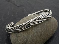 Adjustable Braided Cuff Bracelet, Adjustable Interwoven Bracelets As Gift, Artisan Adjustable Bangle With Oxidized Finish, Silver Jews, Strand Braid, Jewelry Design Inspiration, Oxidized Silver, Silver Cuff Bracelet, Silver Bracelets