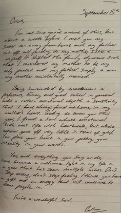 an old handwritten letter with writing on it