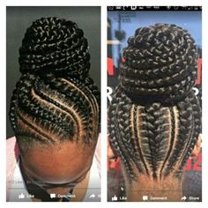 Updo Styles Of Braids, Cornrows Updo, Braided Bun Hairstyles, African Hair Braiding Styles, Braided Styles, Feed In Braid, Girl Braids, Beautiful Braids