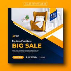 modern furniture big sale poster template