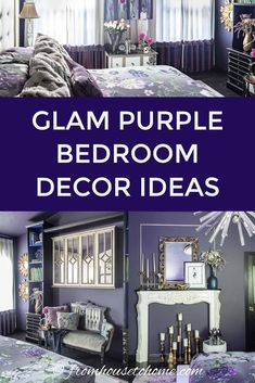 Dark Purple, White And Gold Master Bedroom Dark Purple Bedroom Walls, Dark Purple Bedroom Ideas, Dark Purple Bedrooms, Dark Purple Bedroom, Purple Bedroom Walls, Purple Bedroom Ideas, Purple Bedroom Decor, Paint Decor, Bedroom Purple