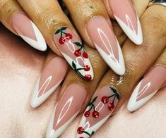 Es Nails, Cherry Nails, Stiletto Nails Designs, Pretty Nail Art Designs, Acrylic Nails Coffin Short, Pretty Nail Art, Acrylic Nails Coffin, Dream Nails, Dope Nails