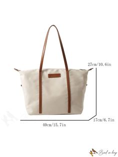 BirdinBag - Bestselling Customizable Shoulder Bag for Women Versatile Canvas Satchel With Zipper, Large Capacity Tote Diaper Bag For Errands, Functional Beige Satchel With Large Capacity, Functional Large Capacity Beige Satchel, Functional Beige Large Capacity Satchel, Versatile Canvas Tote Bag With Zipper, Versatile Canvas Tote Bag With Zipper Closure, Beige Travel Bag With Handles For Everyday Use, Versatile Travel Bags With Handles