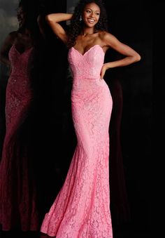 Royal Prom Dress, Prom Dress Fitted, Long Mermaid Skirt, Royal Fabric, Informal Wedding Dresses, Mermaid Prom Dresses Lace, Pink Emerald, Strapless Lace Dress, Pink Dusty