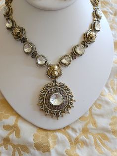 Doublet cz stones Adjustable thread Material brass Contemporary Necklace, Saree Dress, Cz Stone, Vintage Bags, Ring Bracelet, Earring Necklace, Home Gifts, Necklace Set, Jewelry Sales