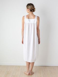 Strap Sleeve                         White Lace Trim                         Below Knee Length Cotton Sleeveless Nightgown For Wedding Night, Sleeveless Cotton Nightgown For Wedding Night, Cotton Camisole Nightgown For Bedtime, Cotton Nightgown With Lace Trim For Home, Cotton Lace Trim Nightgown For Home, Cotton Camisole Nightgown, Cotton Camisole Nightgown For Sleep, Sleeveless Nightgown With Adjustable Straps For Daywear, Cotton Nightgown With Spaghetti Straps For Sleep