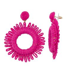 Accessorize with style with these Sonoma Goods For Life® Raffia Flower Drop Earrings Click on this JEWELRY & WATCHES GUIDE to learn about fit, styles, materials and more! Accessorize with style with these Sonoma Goods For Life® Raffia Flower Drop Earrings Click on this JEWELRY & WATCHES GUIDE to learn about fit, styles, materials and more! FEATURES Length: 80 mm Backings: post Metal: alloy Plating: gold tone Finish: polished Material: polyester, wood Packaging: decorative card Imported Not appro Pink Round Earrings For Summer, Pink Round Summer Earrings, Wood Packaging, Orchid Earrings, Post Metal, Flower Drop Earrings, Jewelry Earrings Hoops, For Life, Gender Female