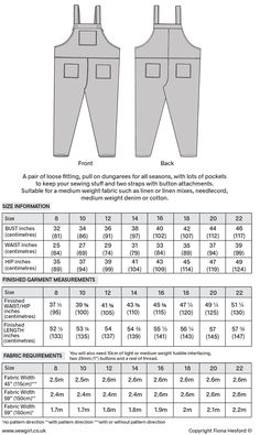 the size guide for men's overalls with measurements and measurements to choose from