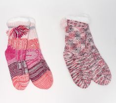 It's sweater weather, so why not indulge in a warm fuzzy treat? A cozy combo of slippers and socks (and lined with faux fur!), this sweater knit set is the ultimate in feel-good footwear. From Cuddl Duds. Snug Winter Socks For Loungewear, Cozy Snug Socks For Cold Weather, Cozy Warm Socks For Cold Weather, Cozy Socks For Winter Loungewear, Cozy Socks For Loungewear In Winter, Cozy Knit Winter Socks, Soft Knit Socks For Winter Loungewear, Winter Loungewear Soft Knit Socks, Pink Knitted Socks For Winter