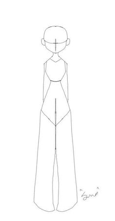 a drawing of a woman's jumpsuit with an over - sized hat on top