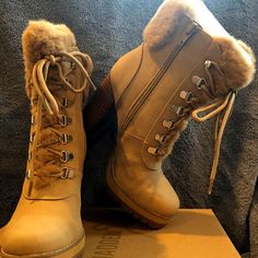 Steve Madden Faux Fur Lining Timing High Heel Wedge Boots Tan Women Size 8 One Pair And One Pair Size 7 Available Steve Madden Women Timing Faux Fur Lined Heels Wedge Boots Suggested Retail Price: $139.95 Condition: New In Box Style Type: Wedge Boots Collection: Steve Madden Size 7, Size 8 Heel 4 1/2 Inches Color Tan Material Faux Fur Lining Winter Wedge Boots With High Heel, Trendy Synthetic Wedge Boots For Winter, Winter Synthetic Wedge Boots With Round Toe, Trendy Winter Boots With Wedge Heel, Winter Wedge Heel Boots, Winter Platform Wedge Boots, Synthetic Wedge Heel Boots For Winter, Winter Synthetic Wedge Heel Boots, Synthetic Winter Wedge Heel Boots