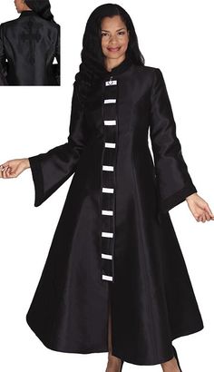 Diana 8595 Church Choir Outfits, Ministry Apparel, Clergy Women, Black Dress Style, Church Attire, Women Church, Princess Sleeves, Gods Girl, Womens Robes