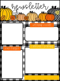 a printable thanksgiving planner with pumpkins on it