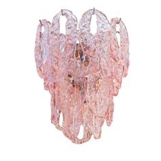 a pink chandelier hanging from the ceiling