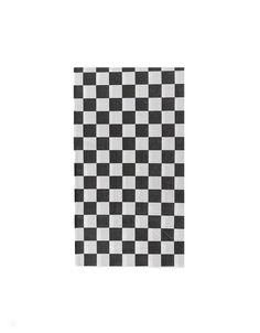 a black and white checkered rug on a white background