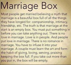 an image of a marriage box with the words marriage box written in black and white