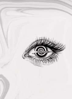 an eye with long lashes is shown in black and white, as if it were drawn on