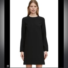 Crepe Material Never Worn Elegant Shift Mini Dress For Work, Elegant Shift Mini Dress For Fall, Elegant Long Sleeve Shift Mini Dress, Chic Shift Mini Dress For Formal Occasions, Chic Formal Shift Mini Dress, Army Dress, Betty Dress, Silk Halter Dress, Yoke Dress