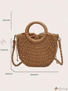 Bird in Bag - Stylish and Versatile Khaki Woven Handbag for Women - Perfect for Everyday Use, Travels, Getaways, or Beach Adventures Straw Beach Bag, Woven Handbags, Beach Adventure, Handbag For Women, Bird In Bag, Bag Bag, Color Khaki, Green Stripes, Beach Bag